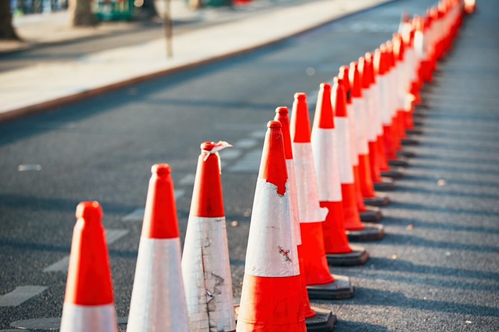 Orange traffic cones